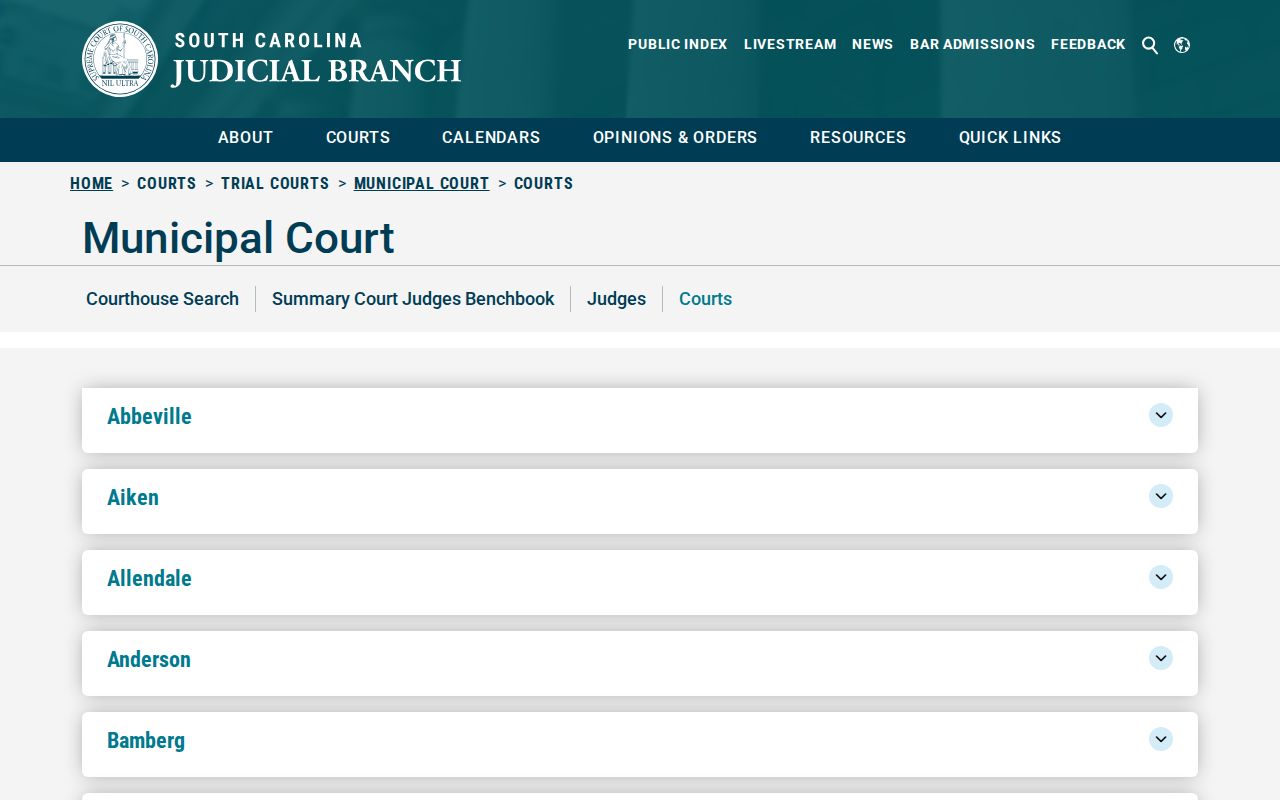 York warrant reference showing York Municipal Court in the South Carolina directory